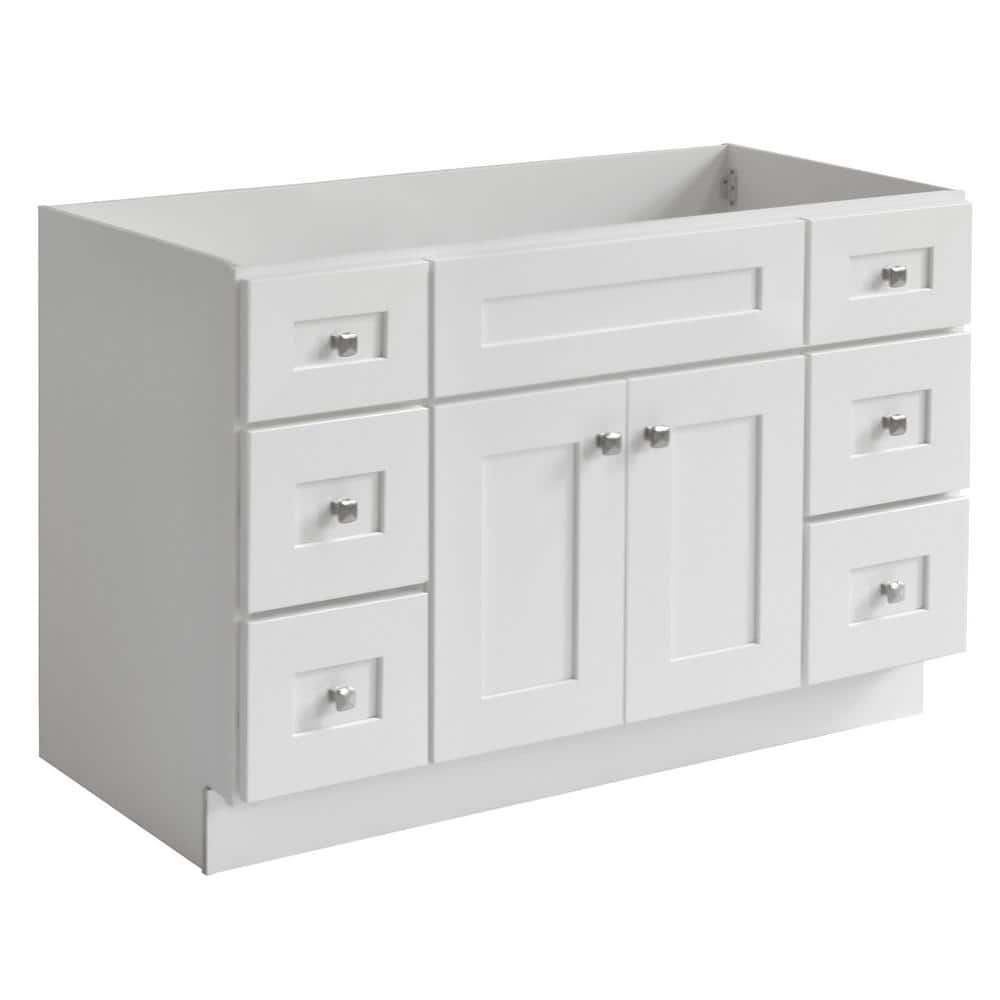 Brookings 48 Inch White Shaker Bathroom Vanity
