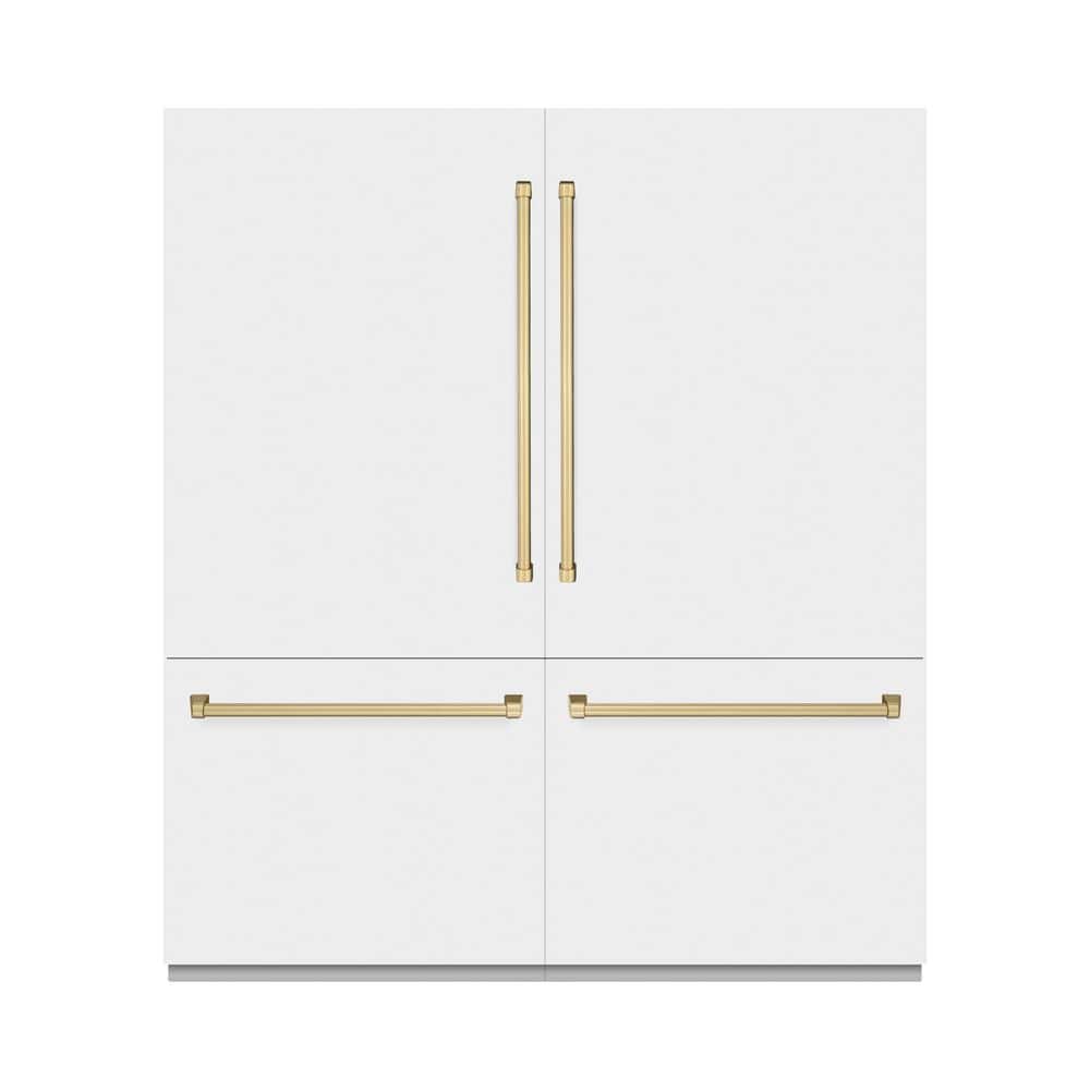 72 in. 39.6 cu. ft. Built-in Bottom Freezer Refrigerator w/ Water Dispensers in Matte White w/ Champagne Bronze Accents price history on PriceWatchPro