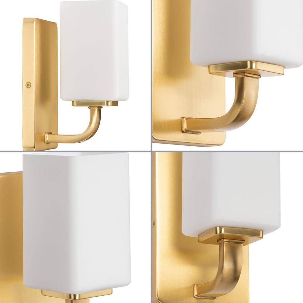 Cowan Satin Brass and Opal Glass Wall Sconce