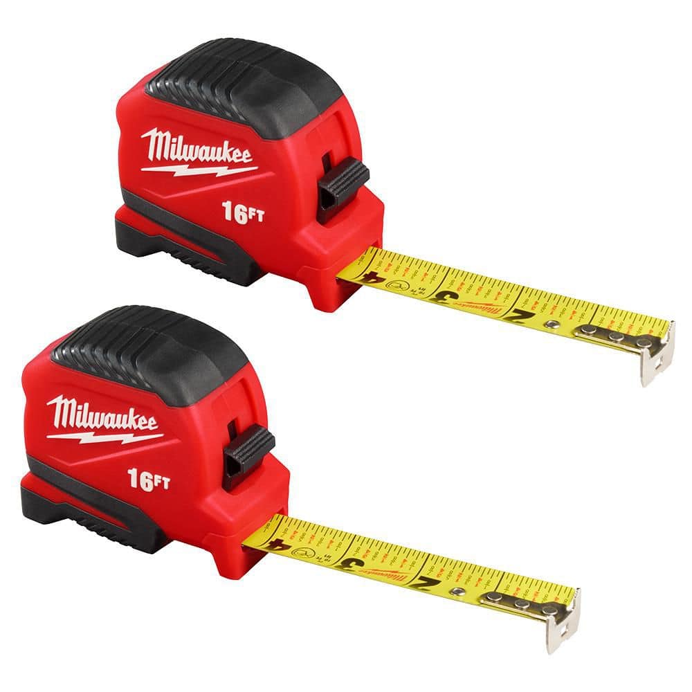 Milwaukee 16ft Compact Tape Measure 2-Pack 48-22-1716P