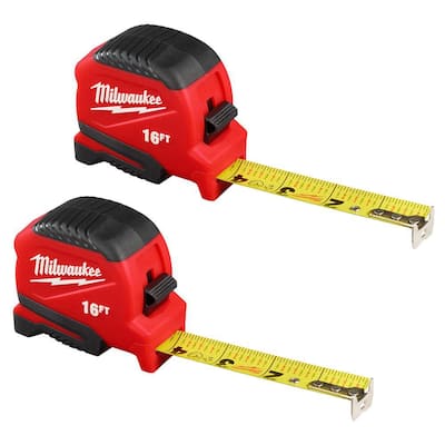 Milwaukee 16ft Compact Tape Measure 2-Pack 48-22-1716P