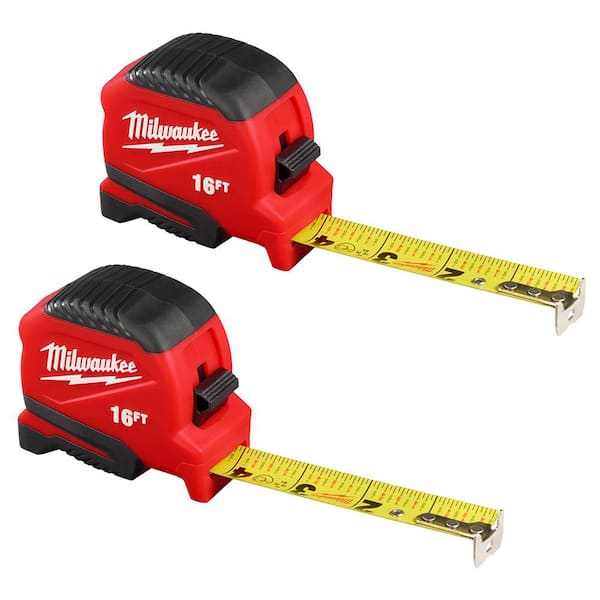 16ft Compact Tape Measure 2-Pack