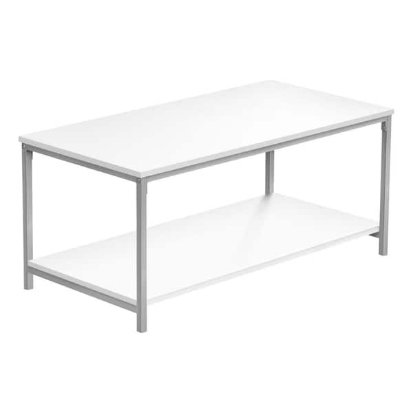 HomeRoots Mariana 40 in. White Rectangle Wood Coffee Table
