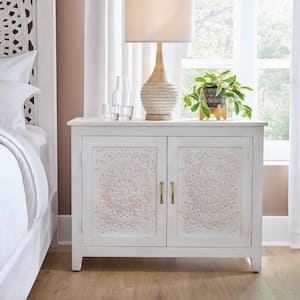 Chennai White Nightstand (35" W x 26.8" H)