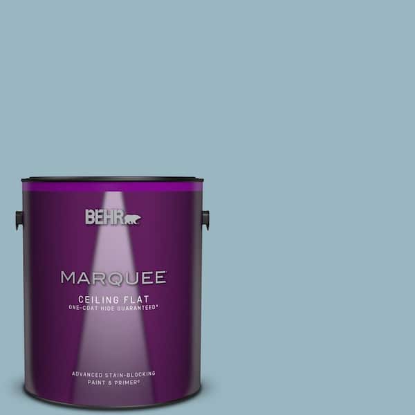 BEHR MARQUEE 1 gal. #S470-3 Peaceful Blue One-Coat Hide Ceiling Flat Interior Paint & Primer