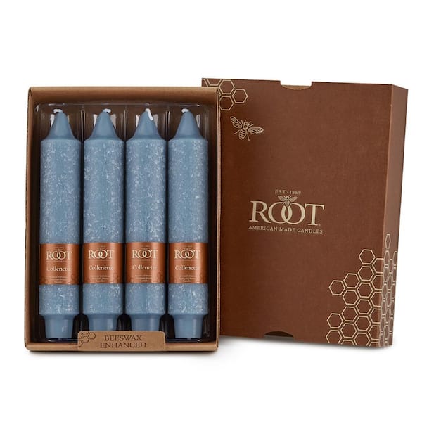 Timberline Collenette 7 in. Williamsburg Blue Unscented Taper Candle (Box of 4)