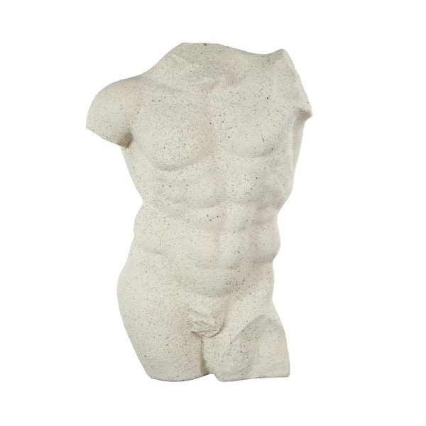 Litton Lane White Polystone Textured People Sculpture with Black Speckles