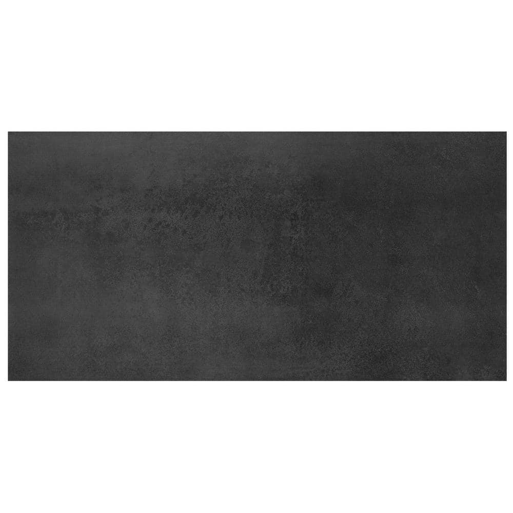 Melange Black Matte Porcelain Large Format Floor and Wall Tile