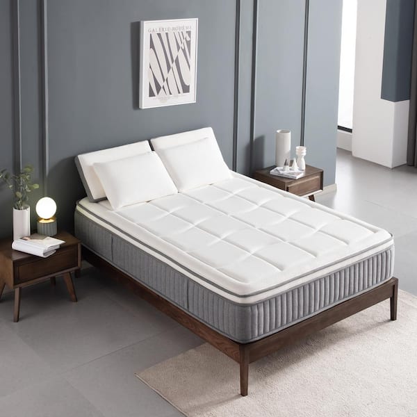 Westsky 12 in. Modern Medium Hybrid EuroTop King White Mattress, Gel Memory Foam Pocket Spring with Balance Support