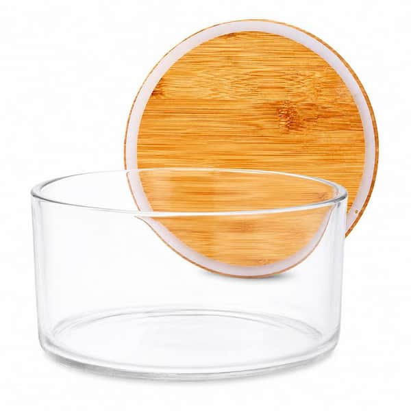 190oz Large Glass Salad Bowl with Lid 10 in Wide x 5.7 in High Multipurpose Serving Bowl for Fruit Trifle