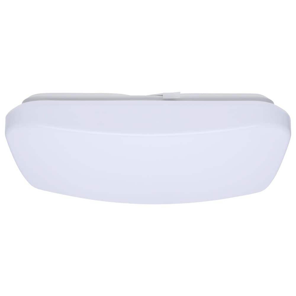 Cloud 14 in. White Utility Flush Mount with White PMMA Shade, Integrated LED 17-Watt Square Non-Dimmable price history on PriceWatchPro