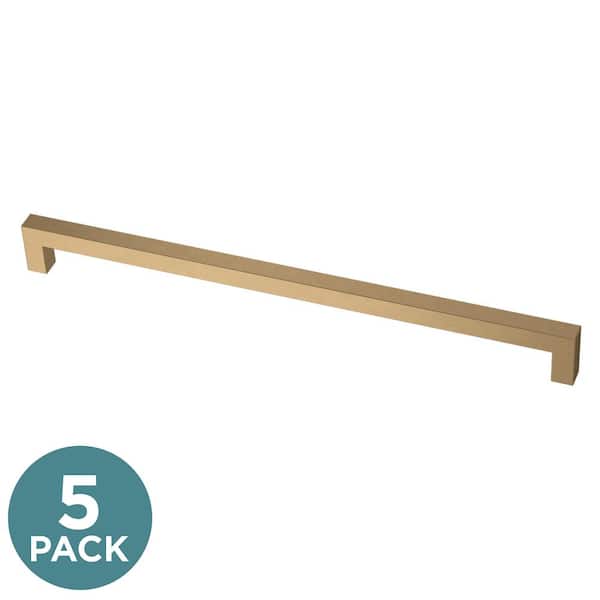 Liberty Modern Square 12 in. (305 mm) Champagne Bronze Cabinet Drawer Pull Bar with Open Back Design (5-Pack)