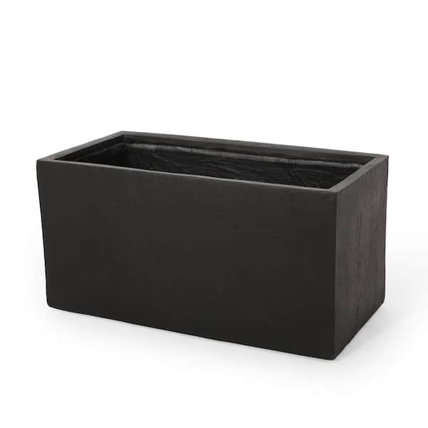 Fardeen 31.25 in. W x 16 in. H Medium Black Lightweight Concrete Outdoor Patio Rectangular Floor Planter
