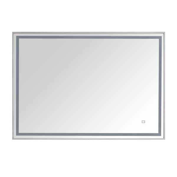 Avanity LED 39 in. W x 27.5 in. H Rectangular Stainless Steel Framed Dimmable Wall Bathroom Vanity Mirror in Brushed Stainless