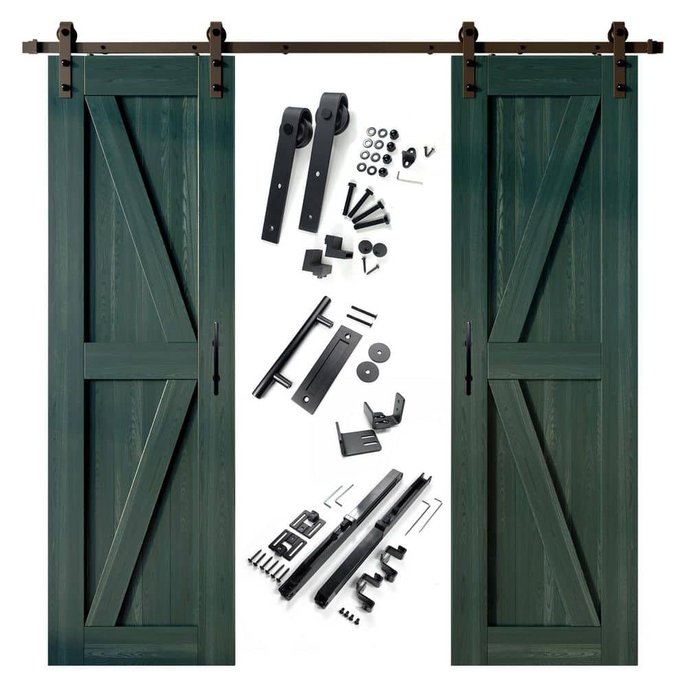 22 in. x 84 in. K-Frame Royal Pine Double Pine Wood Interior Sliding Barn Door with Hardware Kit Non-Bypass price history on PriceWatchPro