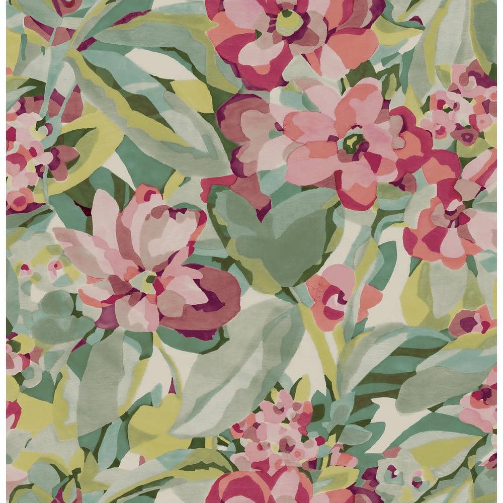 Pink Wine Belles Fleurs Peel and Stick Wallpaper Sample