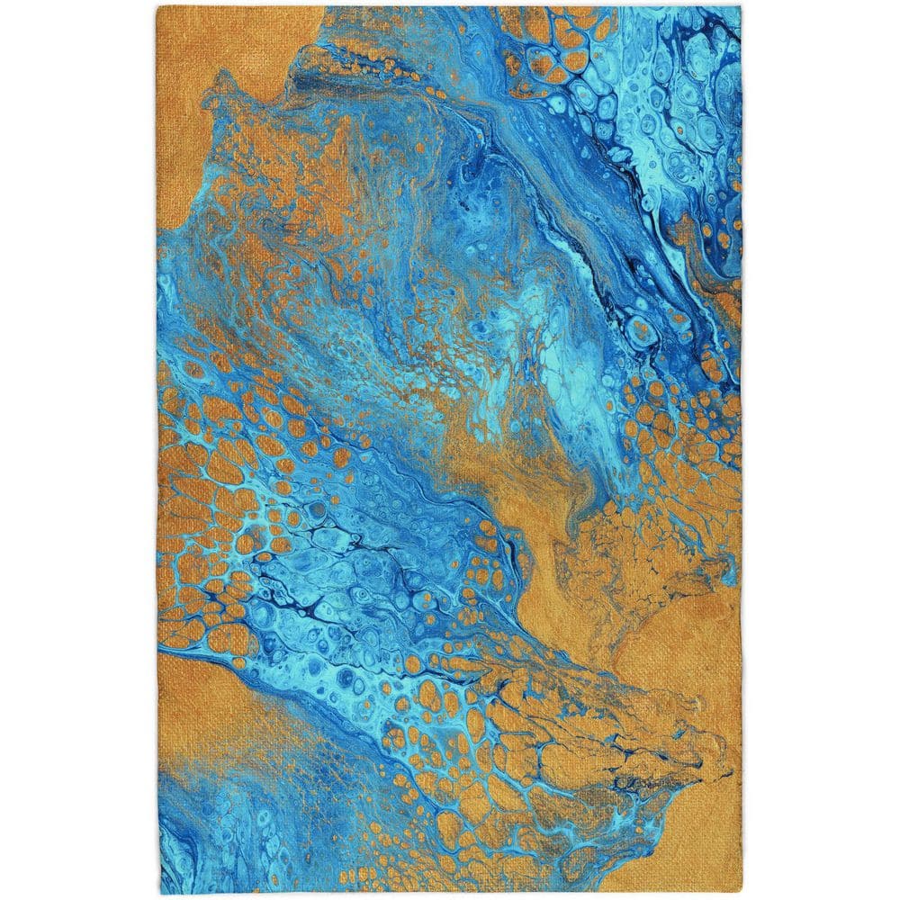 Addison Rugs Dream Shag Premium Machine Washable Abstract ADS53 Cobalt ...