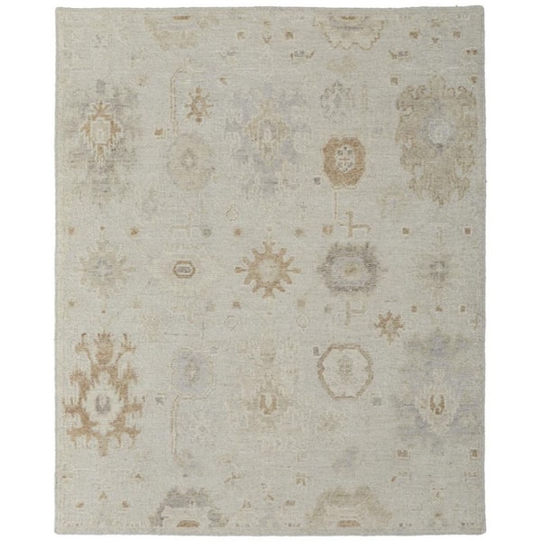 8 ft. x 12 ft. Tan, Gray Floral Area Rug