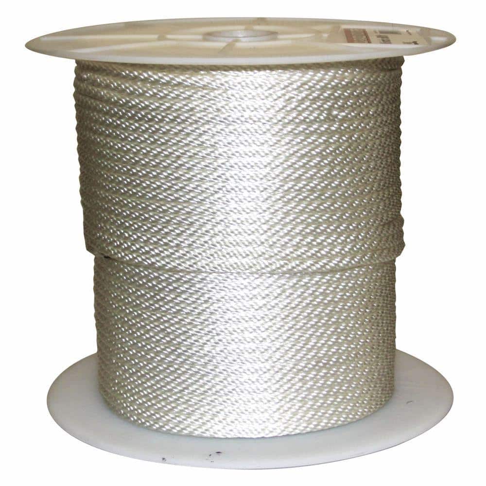 Rope King 5/16 in. x 600 ft. Solid Braided Nylon Rope White SBN