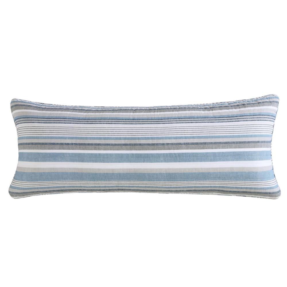 Chambray Blue Cotton Twin Reversible Quilt Set