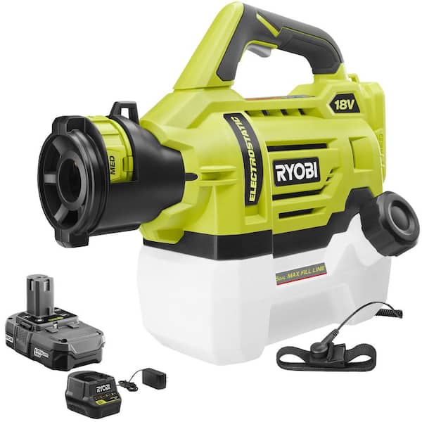 RYOBI ONE+ 18V Cordless Electrostatic 0.5 Gal Sprayer with 2.0 Ah Battery and Charger