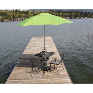 8.5 ft. Aluminum Manual Push-Up Tilt Patio Umbrella in Lime Polyester