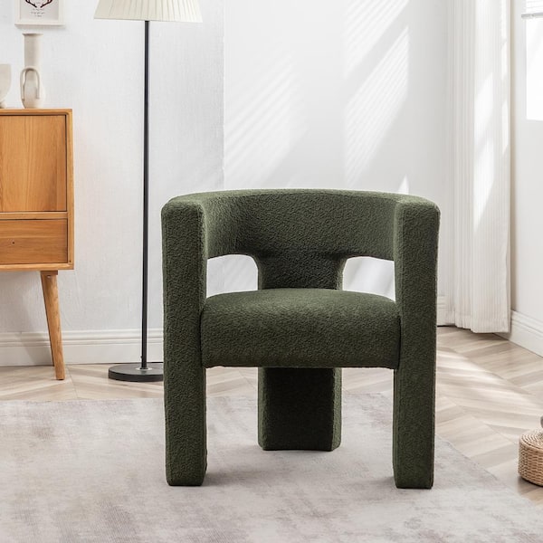 KINWELL Green 28 in. Wide Boucle Upholstered Square Arm Chair