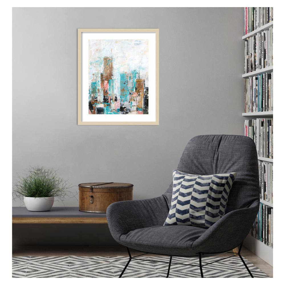 Misty Hues I Svelte Natural Framed Abstract Cityscape Print