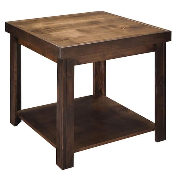 Bridgevine Home 24.06 in. Whiskey Square Wood Top End Table