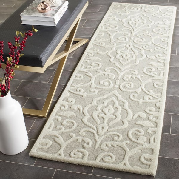 Martha Stewart 2 ft. x 6 ft. Whetstone Gray Oriental Runner Rug