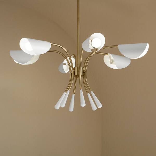 KICHLER Arcus 39.25 in. 6-Light Champagne Bronze and White