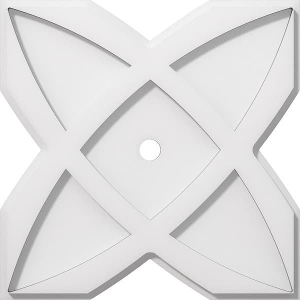 Ekena Millwork 1 in. P X 4-3/4 in. C X 14 in. OD X 1 in. ID Titus Architectural Grade PVC Contemporary Ceiling Medallion