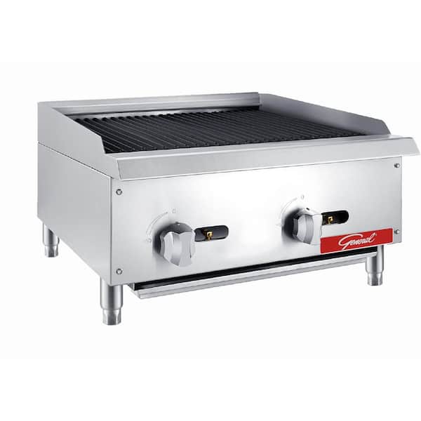 General Charbroiler Grill, 2 Burners, 100,000 BTU's, 24 in. Stainless Steel