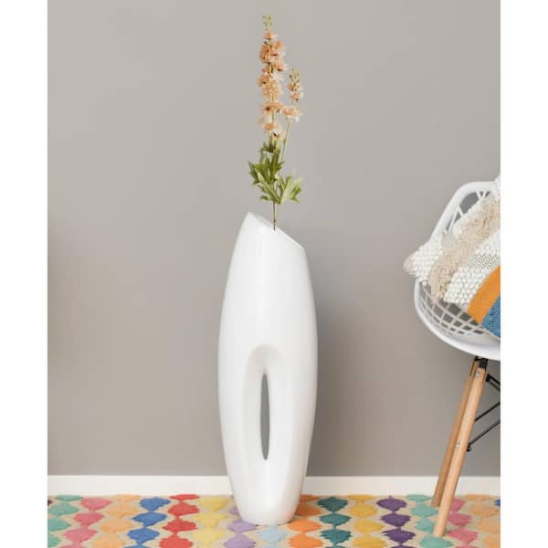 Uniquewise Tall Floor Vase, White Floor Vase, Home Decor, 29 in. Vase, Decorative Lightweight Vase, Small