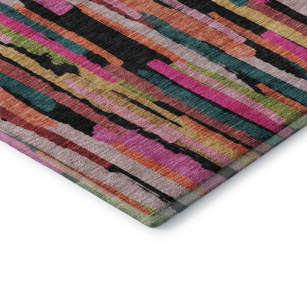 Mayfield Premium Machine Washable Abstract AMF1079 Pink 2 ft. 3 in. x 7 ft. 6 in. Runner Rug