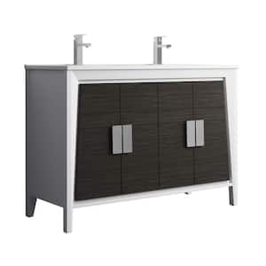 Imperial 48 in. W x 18.11 in. D x 33.5 in. H Bathroom Vanity in Gray and White with White Ceramic Top