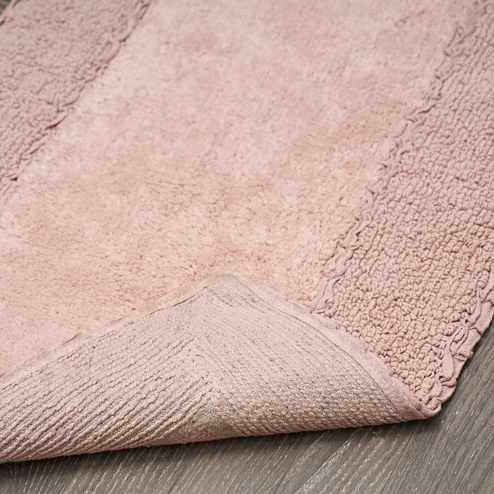 Blush Cotton Ruffle Border Bath Rug Set, 20" x 32"