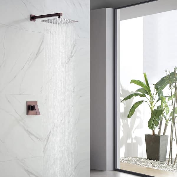 YONKI SUNSHIN INC Single Handle 1-Spray Pattern Shower Faucet 1.5 GPM with High Pressure Hand Shower in Brown (Valve Included)