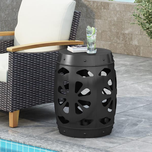 Outdoor barrel store side table