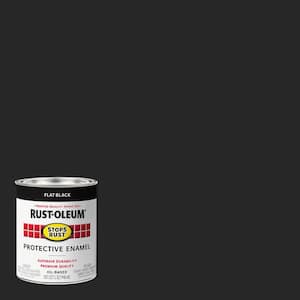 1 qt. Low VOC Protective Enamel Flat Black Interior/Exterior Paint (2-Pack)