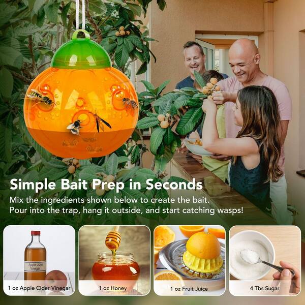 Aspectek Pumpkin-shaped Wasp Trap Catcher (2-Pack) HR1977 - The