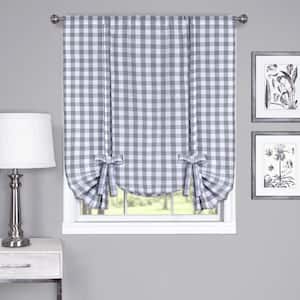Buffalo Check 42 in. W x 63 in. L Polyester/Cotton Light Filtering Window Panel in Grey