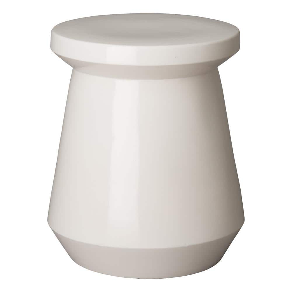 Emissary Vic 18 In H White Round Ceramic Garden Stool 12060WT The   Emissary Outdoor Side Tables 12060wt 64 1000 