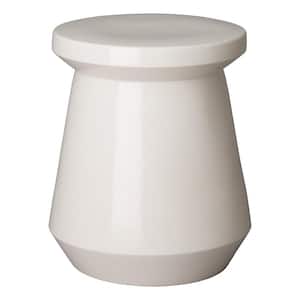 Vic White Round Ceramic Garden Stool