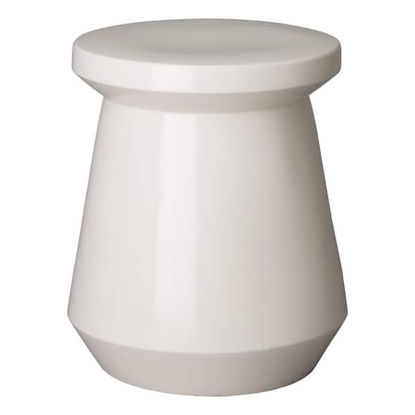 Emissary Vic 18 in. H White Round Ceramic Garden Stool