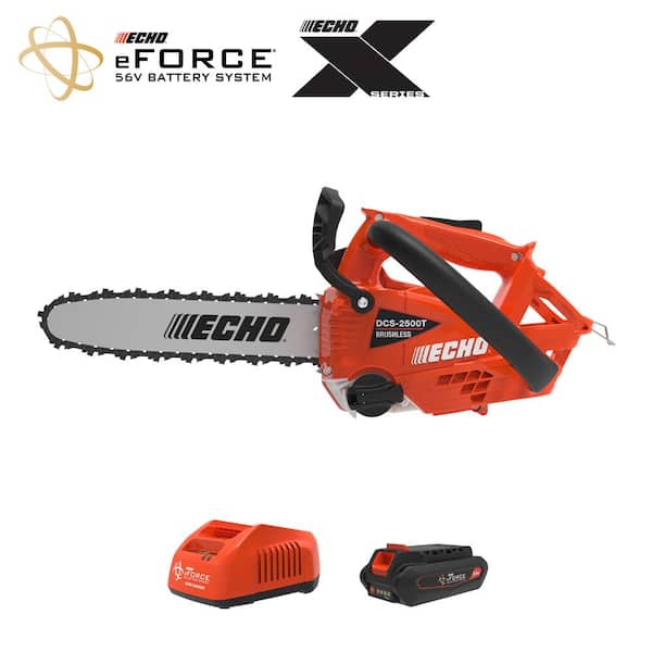ECHO eFORCE 12 in. 56V X Series Cordless Battery Top Handle Chainsaw with 2.5Ah Battery and Rapid Charger