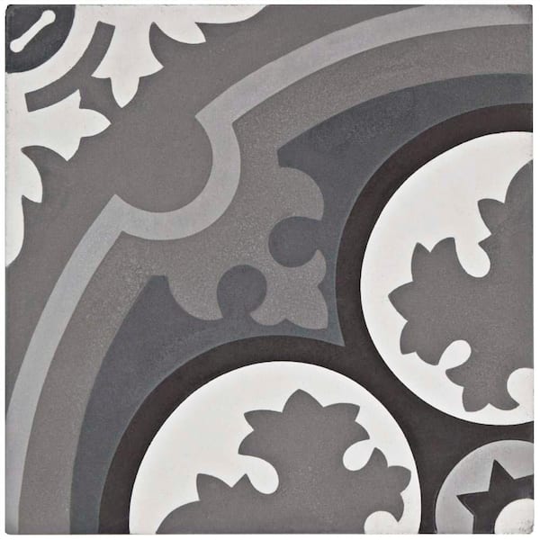 Merola Tile Cemento Queen Mary Storm 3-7/8 in. x 3-7/8 in. Cement Floor and Wall Take Home Tile Sample