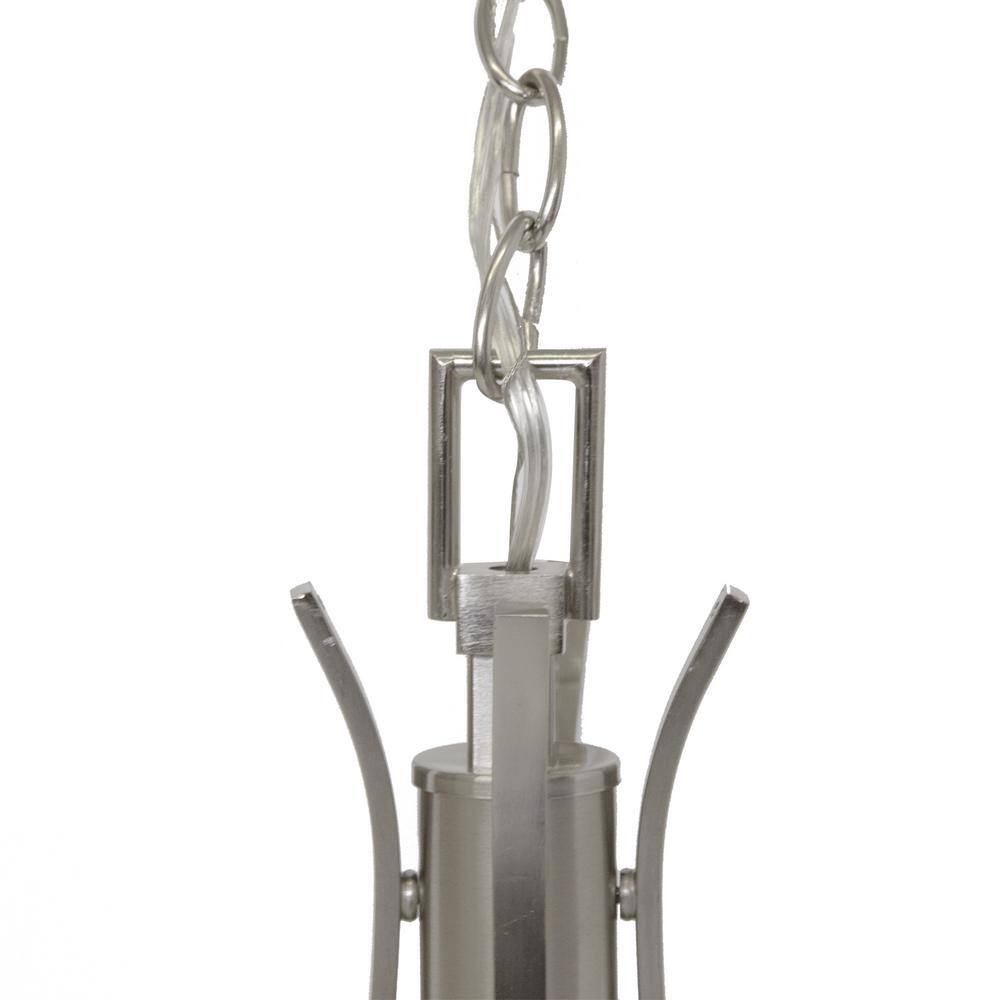 Torino Satin Nickel Pendant Light with Frosted Glass Shade