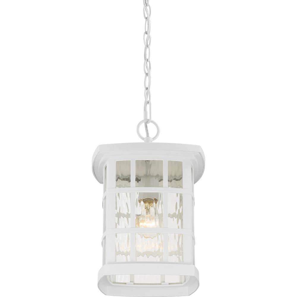 White Glass Arts and Crafts Hanging Lantern