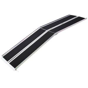 10 ft. Aluminum 700 lbs. Capacity Portable and Foldable Wheelchair Ramps in Black with Non-Skid Surface
